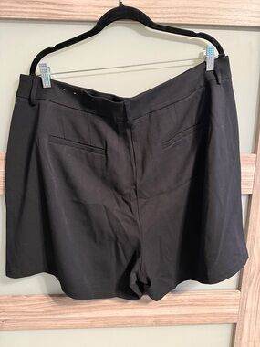 Lane Bryant Black Tailored dress Shorts with Faux Welt Pockets